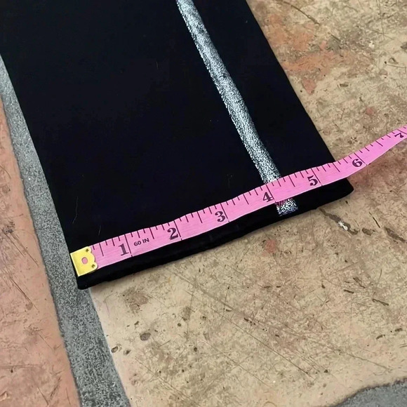 🔷 KAREN KANE NEW Tuxedo Black Silver Stripe Ankle Pant XS - Picture 6 of 10